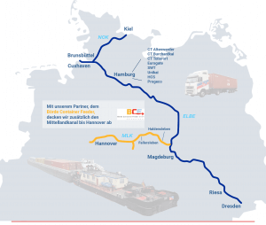 ELBEDIENST: Containertransporte auf dem Wasser